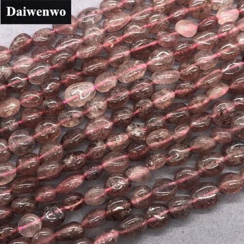 Strawberry Quartz Beads Natural Loose Stone Irregular Gravel Shape DIY