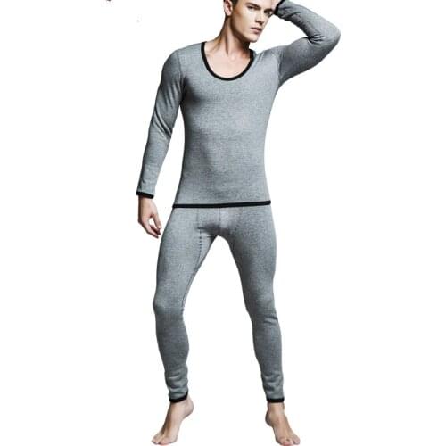 Mens Thicken Cashmere Long Johns Sets Leggings Warm Tight Thermal Underwear Men High Collar Thick pants for Winter Clothing