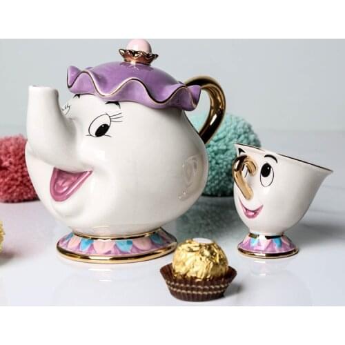 Beauty and the Beast teapot tea pot Mrs. Archie ceramic cup pot Mrs. Potts three-dimensional teapot set cup