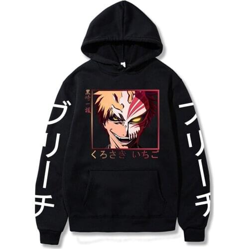 Hot Anime Bleach Kurosaki Ichigo Sportswear Cool Hoodie Print Sweatshirt