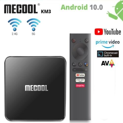 MECOOL KM3 TV media receiver Android 10.0 Smart TV Box 4G +64G 4K HDR AV1 Google Certified set top box