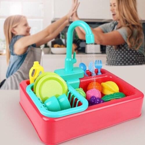Mini Electric Dishwasher Simulation Kitchen Toy Educational Pretend Play Wash Food Dishes Tableware Kids Girls Boys Role Playing