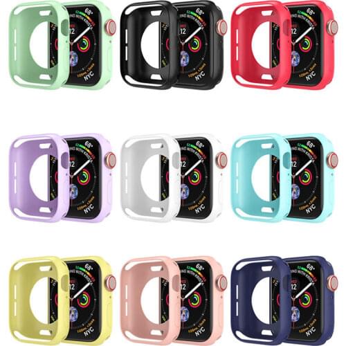 Candy Soft Silicone Case for Apple Watch 3 2 1 42MM 38MM Cover Protection Shell for iWatch 4 5 6 SE 44MM 40MM Watch Bumper