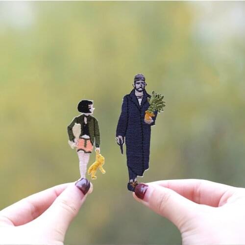 Set of 2 Cartoon character Anime Iron on Patch Sew on Embroidered Appliques for Jacket Clothes Stickers DIY Apparel Accessories