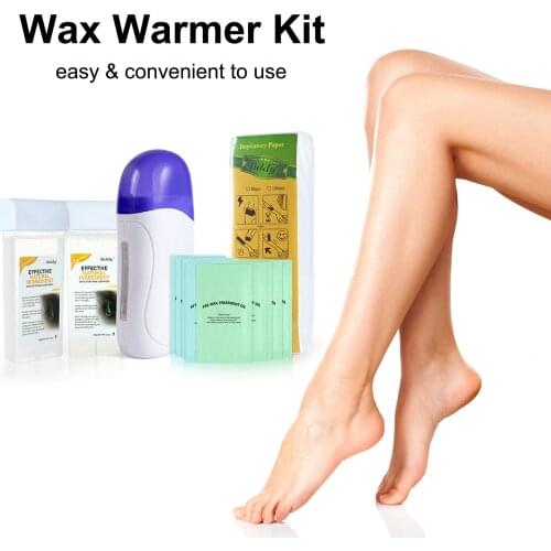 Wax Warmer Kit Hair Removal Tool Kit Waxing Heater Machine with Wax Blocks Hair Removal Underarms Leg Face Bikini Body