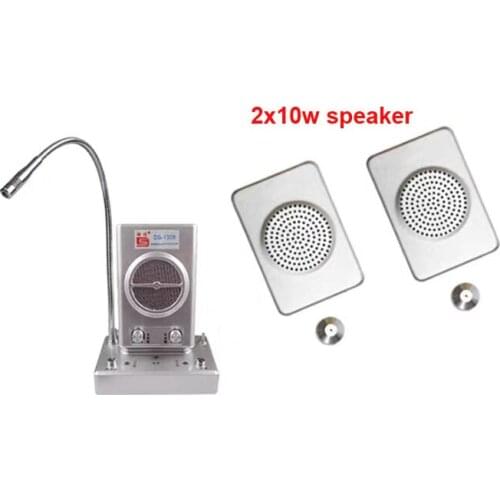 Top Quality Window Microphone Audio Record Interphone Speaker Dual-Way Bank Office Store Station 2x10W Window Microphone 10m cab