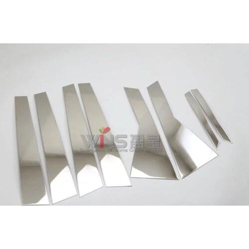 Stainless Steel Door Window Pillar Cover Trim For Audi Q7 2016 2017 2018 8 pieces Decoration SUV Car Styling Accessories