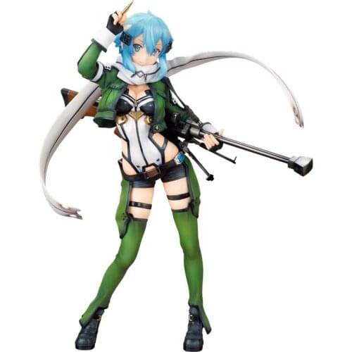 Pre-Sale Sword Art Online Sinon Anime Figurines Collections Pvc Model 25Cm Anime Toys Gift Desktop Ornaments Hand-Made Model