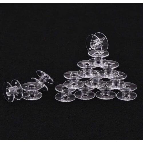 25Pcs Empty Bobbins Sewing Machine Spools Clear Plastic with Case Storage Box for Brother Janome Singer Elna GQ