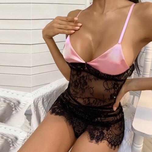 S-XXXL Ladies Strap Crochet Cutout Teddy Lingerie Embroidery Gauze Bandage Underwear подтяжки женские Hollow strap back soft T5
