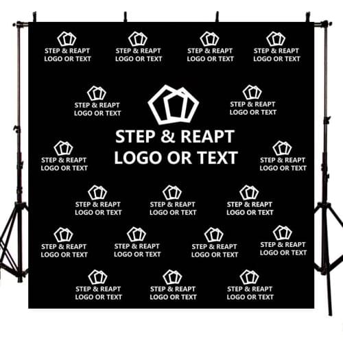 Step and Repeat Logo Text Photo Backdrop Custom Size Color Photography Background Black Vinyl Photo Studio Prop Vinyl Banner