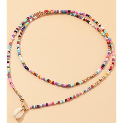 Girls Chic Long Chain Alloy Handmade Shell Pearl Necklace Pendant