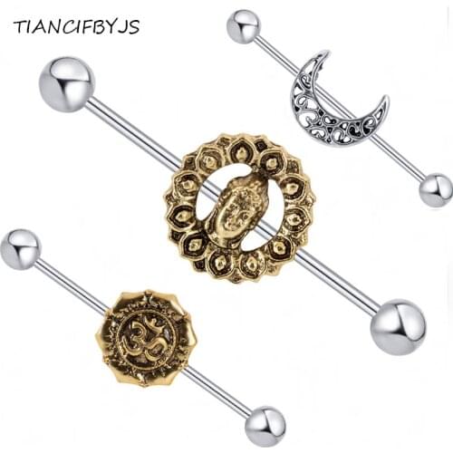 TIANCIFBYJS Industrial Barbells 14G Surgical Stainless Steel Body Piercing Barbell Earrings Tragus Helix Jewelry For Women 30pcs