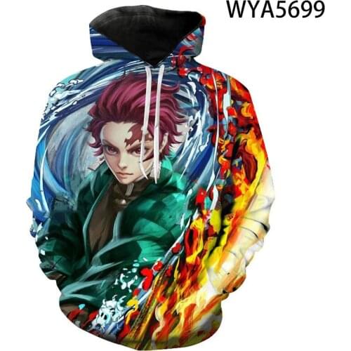 Demon Slayer Hoodies Men Women Children Kimetsu No Yaiba Sweatshirts 3D Print Pullover Streetwear Long Sleeve Boy Girl Kids Caot