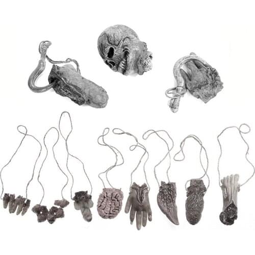 Hallowen Decoration Party Decoration Simulation Broken Hands and Feet Hanging Chain Heart Brain Haunted House Secret Room Props