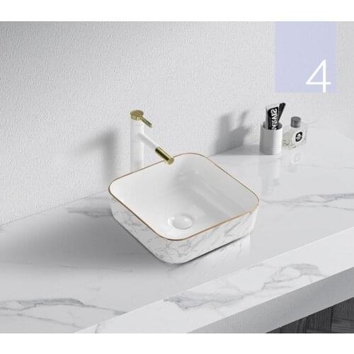 Above Counter Wash Hand Basins Household Wash Basin Single Basin Ceramic Square Bathroom Sinks Shampoo SJ63-4