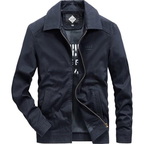 Spring Autumn Jacket Men Casual Fashion Military Jackets Coats Turn Down Collar Cotton Jacket Chamarras Para Hombre Size M-4XL
