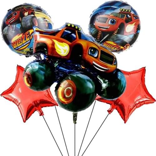 Blaze and the Monster Machines Foil Balloons Racing Car Theme Birthday Party Decorations Boys Birthday Party Baby Shower Supplie