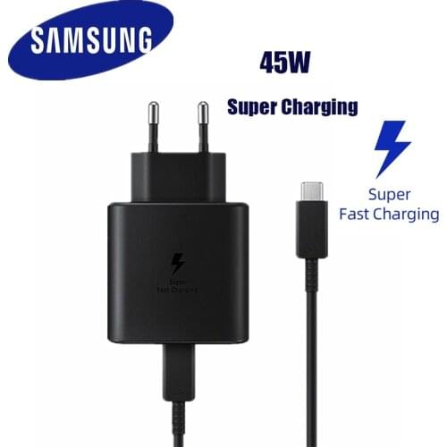 Original Samsung Galaxy S20/S21/ S21+/ S20/S21 Ultra NOTE 10/20 NOTE 20 Ultra Super fast Charger 45W PD Adapter Travel charger