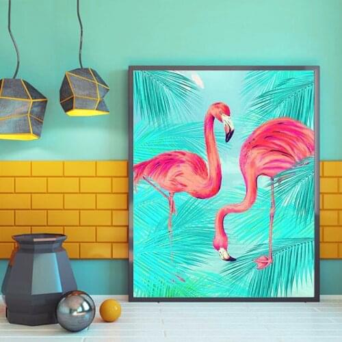 Flamingo animal neoclassical oil painting DIY painting digital art painting digital family Hotel decorative painting