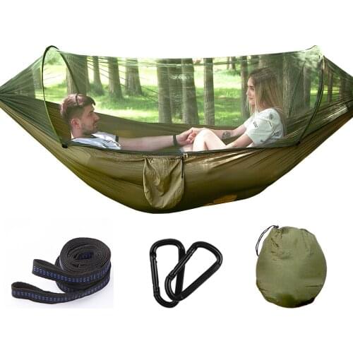 1-2 Person Portable Outdoor Camping Hammock With Mosquito Portable Mosquito Net Hammock Awning Set Hammock Portable Pop-Up