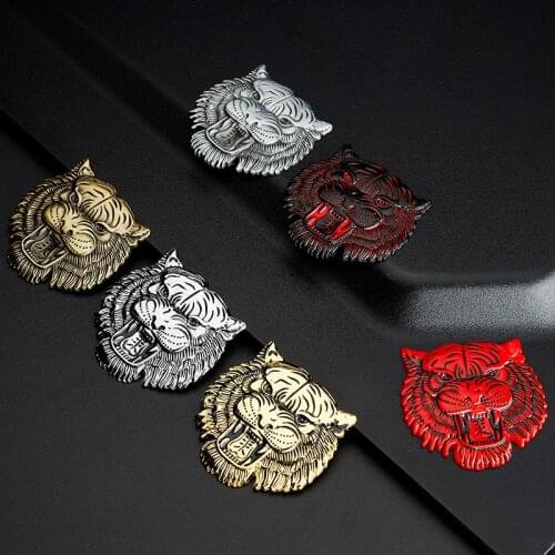 1X 3D Metal Car Decoration Animal Stickers Logo Metal 3D TIGER HEAD Aluminium Emblem Badge Decal Auto Auto Styling Motorcycle