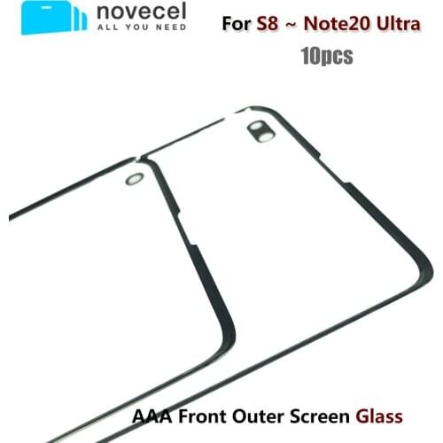 10pcs For Samsung Galaxy S20 S10 S9 S8 Note 8 9 10Plus 20Ultra LCD Display Outer Touch Panel Screen Replacement Front Glass Lens
