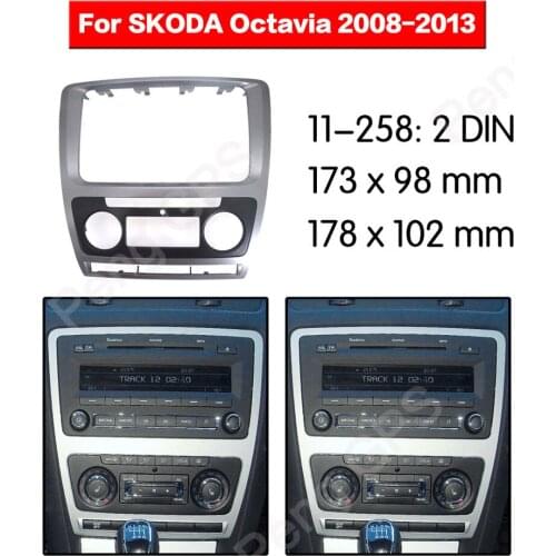 2 DIN 11-258 Car Radio stereo Fitting installation adapter fascia For SKODA Octavia 2008 2009 2010 2011 2012 2013 frame Audio