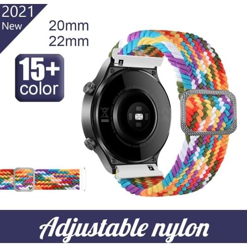 20mm 22mm Braided Solo Loop For Amazfit GTS 2/2e/GTS2 Mini/GTR 42mm 47mm/GTR2/2e/stratos 2/3 Bracelet Watch Amazfit Bip Strap