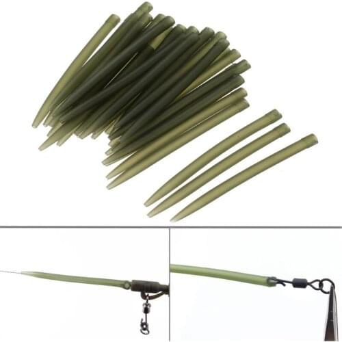 20pcs/lot Long Terminal Anti Tangle Rubber Sleeves Tube Connect with Hook Carp Fishing Tackle Accessories