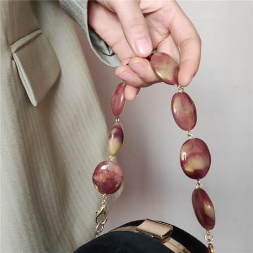 2020 fashion design beads resistant gemstone beads chain metal purse hardware for bags