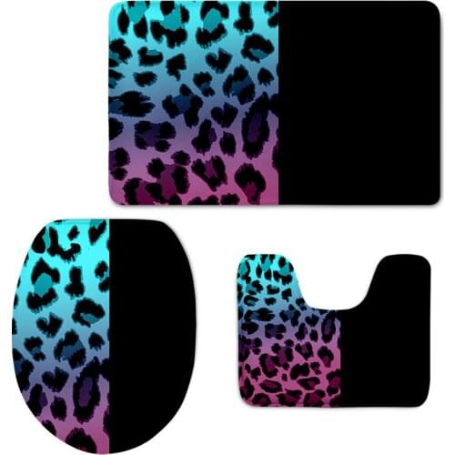 2021 Gradient Leopard Print Household Carpets and Toilet Seat Sheet Bathroom Non-slip Mat Rugs Luxury Easy to Clean WC Decor Pad