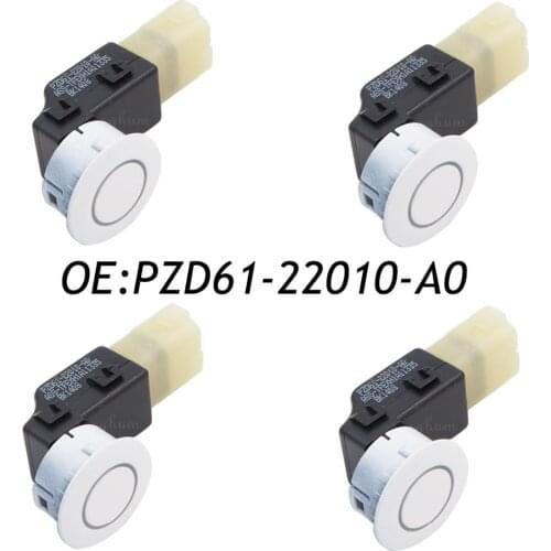 4PCS PZD61-22010-A0 PDC Backup Reverse Object Parking Assist Sensor For Toyota PZD61-22010 White