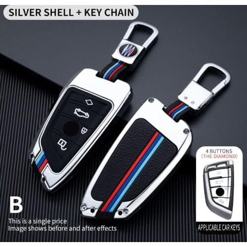 Zinc Alloy Car Key Cover Case 360 Degree Full Protect for BMW New BMW X1 X3 X5 X6,BMW Series 1 2 5 7 Keyless Entry