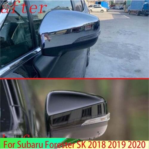 For Subaru Forester SK 2019 Decorate Accessories ABS Chrome Door Side Mirror Cover Trim Rear View Cap Overlay Molding Garnish