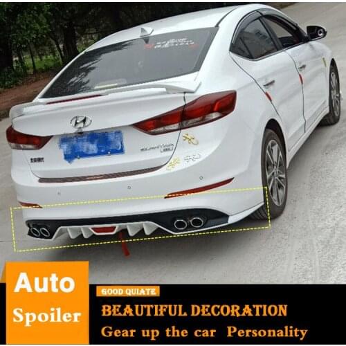 For Hyundai Elantra Rear spoiler Bumper Diffuser Bumpers Protector Body kit bumper rear lip spoiler For Elantra 2016 2017 2018