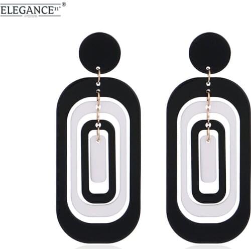 ELEGANCE11 Long Acrylic Dangle Earrings for Women Drop Earrings Vintage Geometric Statement Earrings Female Brincos