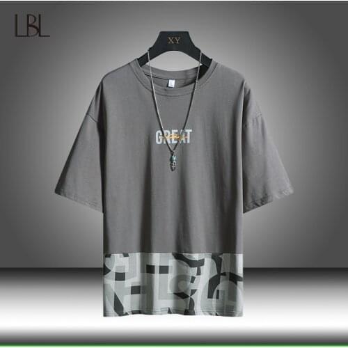 Fashion Mens Casual Letter Printed Summer Hot Sale Short-sleeved Tshirt Male Breathable Loose O-Neck Tops Men High Quality Tee