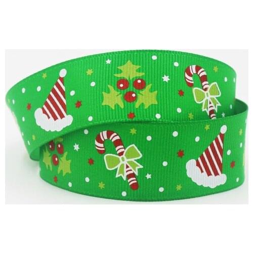 [IuBuFiGo] New style1" 25mm Christmas ribbon Printed Grosgrain ribbons Tape Hair bow 50 yards/roll Free shipping XZD--1878