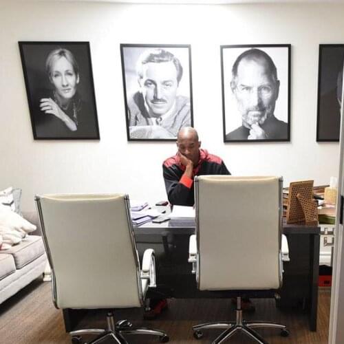 Jobs Zuckerberg Jack Ma Famous People Poster Decorative Painting Office Hanging Painting Modern Minimalist Black and White