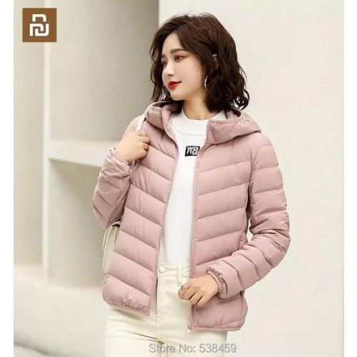 Youpin Lightweight Short Down Jacket Hooded Slim-fit Direct Fill Seamless Cotton Jacket Winter Jacket