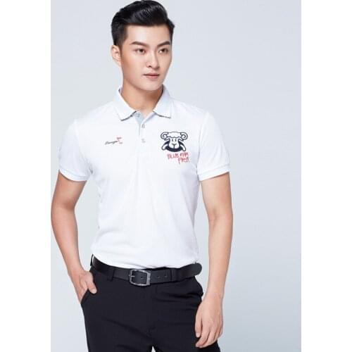 Mens Golf Trainning Shirts Short Sleeve T-shirt With Buttons Breathable Fit Dry Handsome Sports Clothing D0663