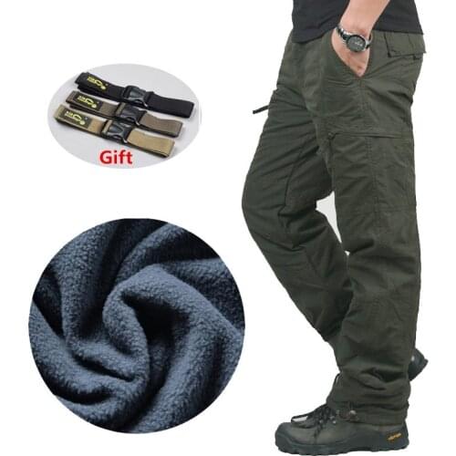 Mens Winter Double Layer Cargo Pants New 2018 Warm Baggy Pants Cotton Trousers For Men Male Military Camouflage Tactical pants
