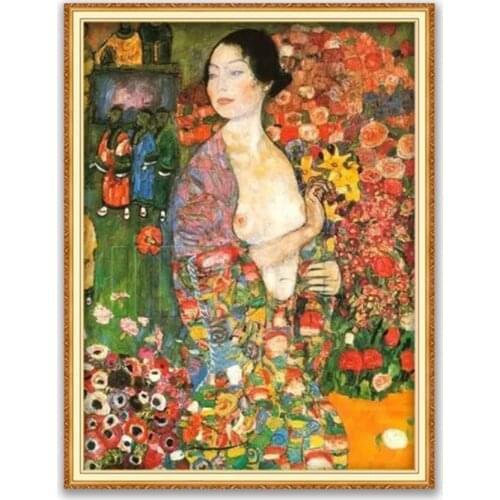 Klimt DIY Embroidery Cross Stitch 11CT Kits Craft Needlework Set Printed Canvas Cotton Thread Home Decoration For Living Room