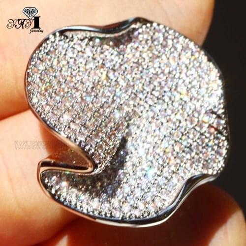 YaYI Fine Jewelry Fashion Princess Claw Set Cut White Cubic Zirconia Silver Color Engagement Wedding Party Lovers Gift Rings