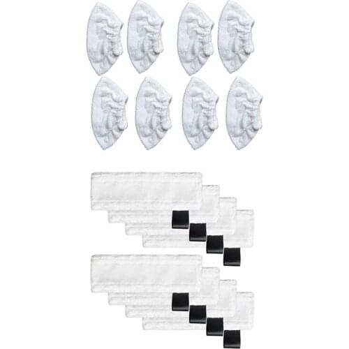 8PCS Floor Cloth Brush Head Cover For KARCHER SC1 SC2 SC3 SC4 SC5 Steam & 8X Microfiber Mop Cloth For Karcher SC 2, SC 3