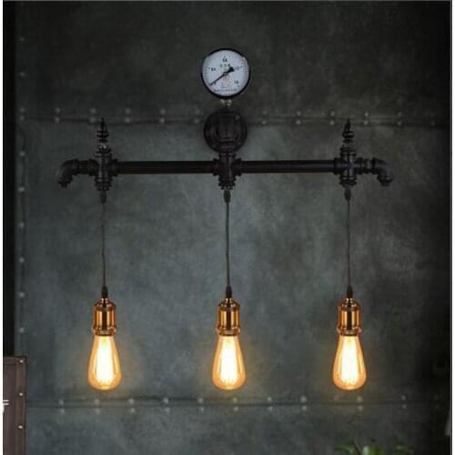 Retro industrial restaurant bar creative lighting American cafe study water pipe wall lamp bedroom lighting wall sconce