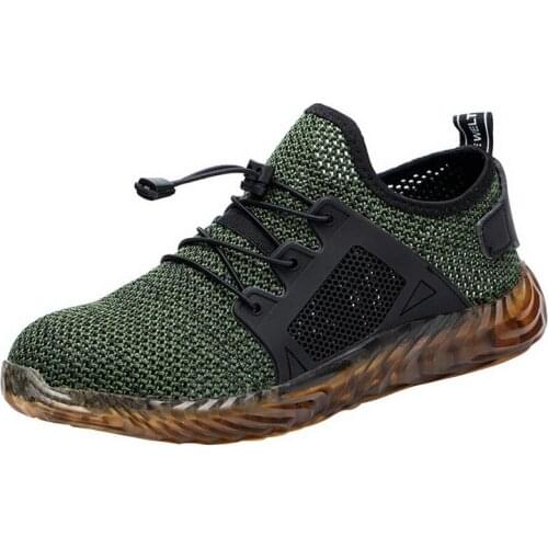 Outdoo Comfortable Labor Insurance Shoes Mens Breathable Steel Toe Cap Safety Shoes Anti-puncture Work Hiking Shoes