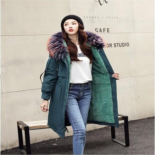 -30 Degrees Snow Wear Long Parkas Winter Jacket Women Fur Hooded Clothing Female Fur Lining Thick Winter Coat Women Z190