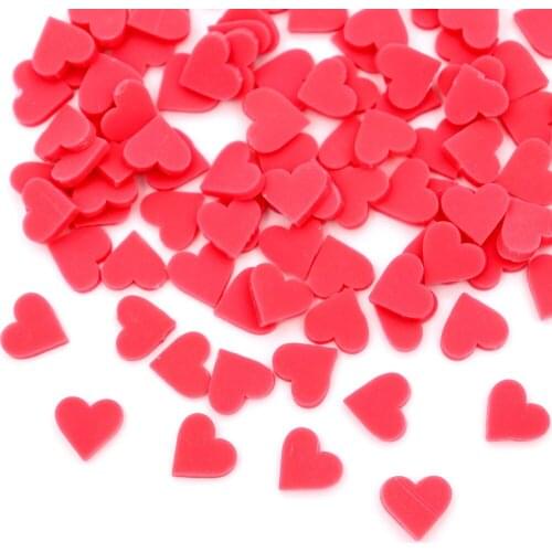 10g/Lot Red Heart Shaped Slices Sprinkles For Slime Supplies Toy Polymer Clay Charms Accessories Addition For Fluffy Clear Slime